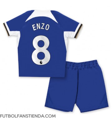 Chelsea Enzo Fernandez #8 Primera Equipación Niños 2023-24 Manga Corta (+ Pantalones cortos)